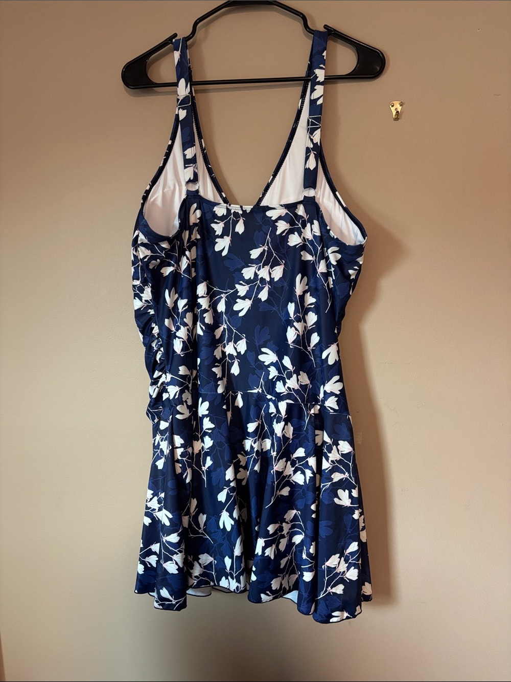 Navy Blue Floral Swimdress - Picture 7 of 8